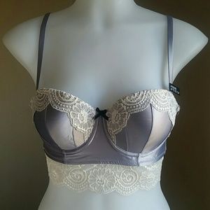 Lace bra silver bra sexy bra